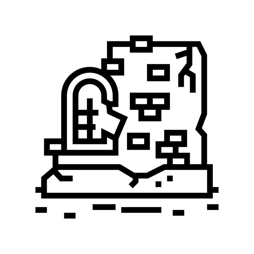 ilustração vetorial de ícone de linha de ruínas antigas vetor
