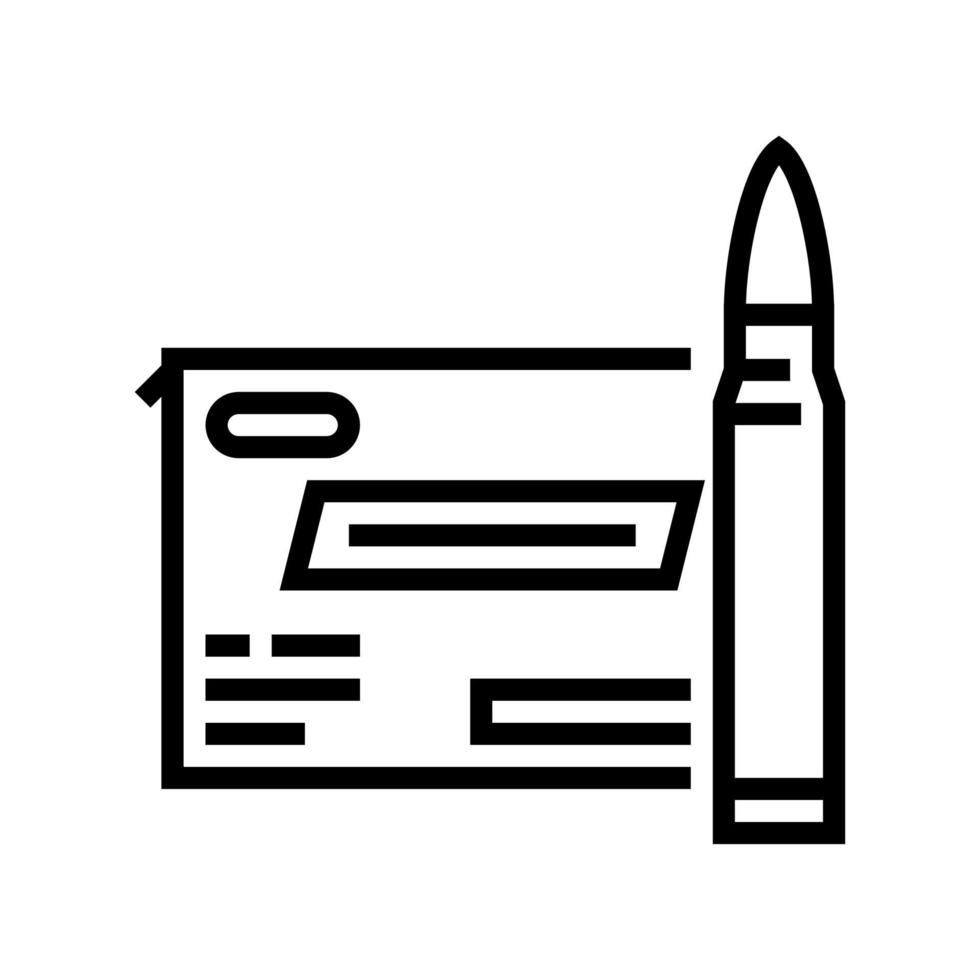 ilustração vetorial de ícone de linha de munição de rifle centerfire vetor