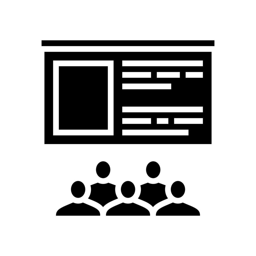 ilustração em vetor de ícone de glifo de conferência de reunião