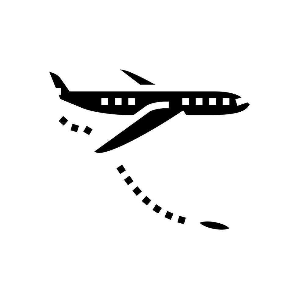saltar da ilustração vetorial de ícone de glifo de avião vetor