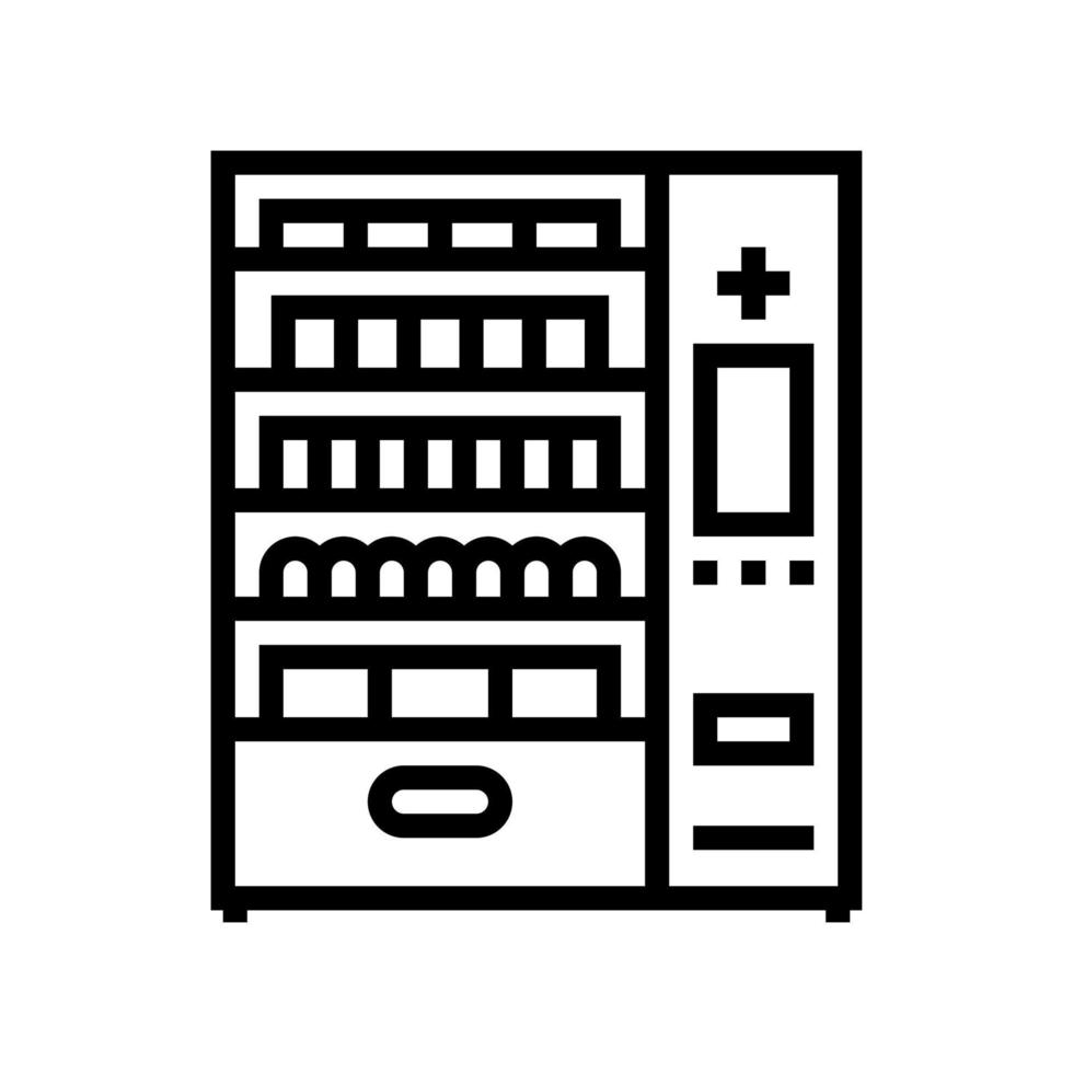 ilustração em vetor ícone de linha de máquina de venda automática médica