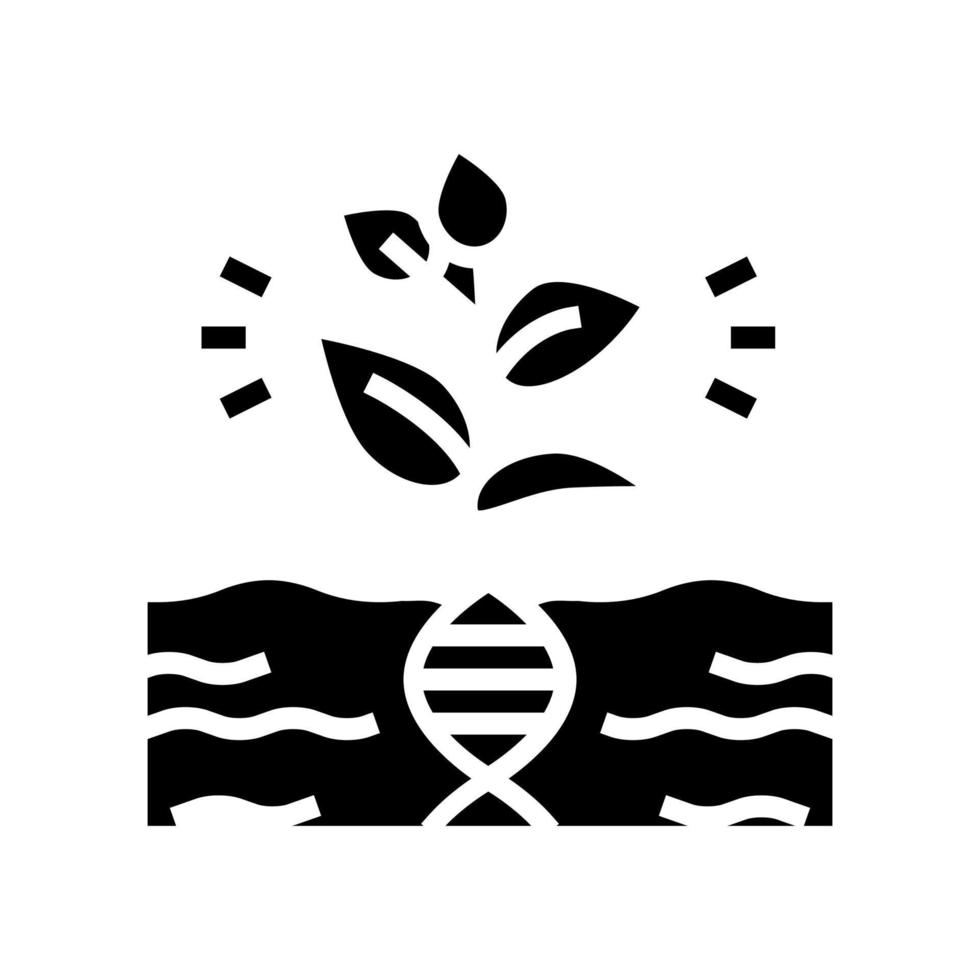 planta genética glifo ícone ilustração vetorial plana vetor