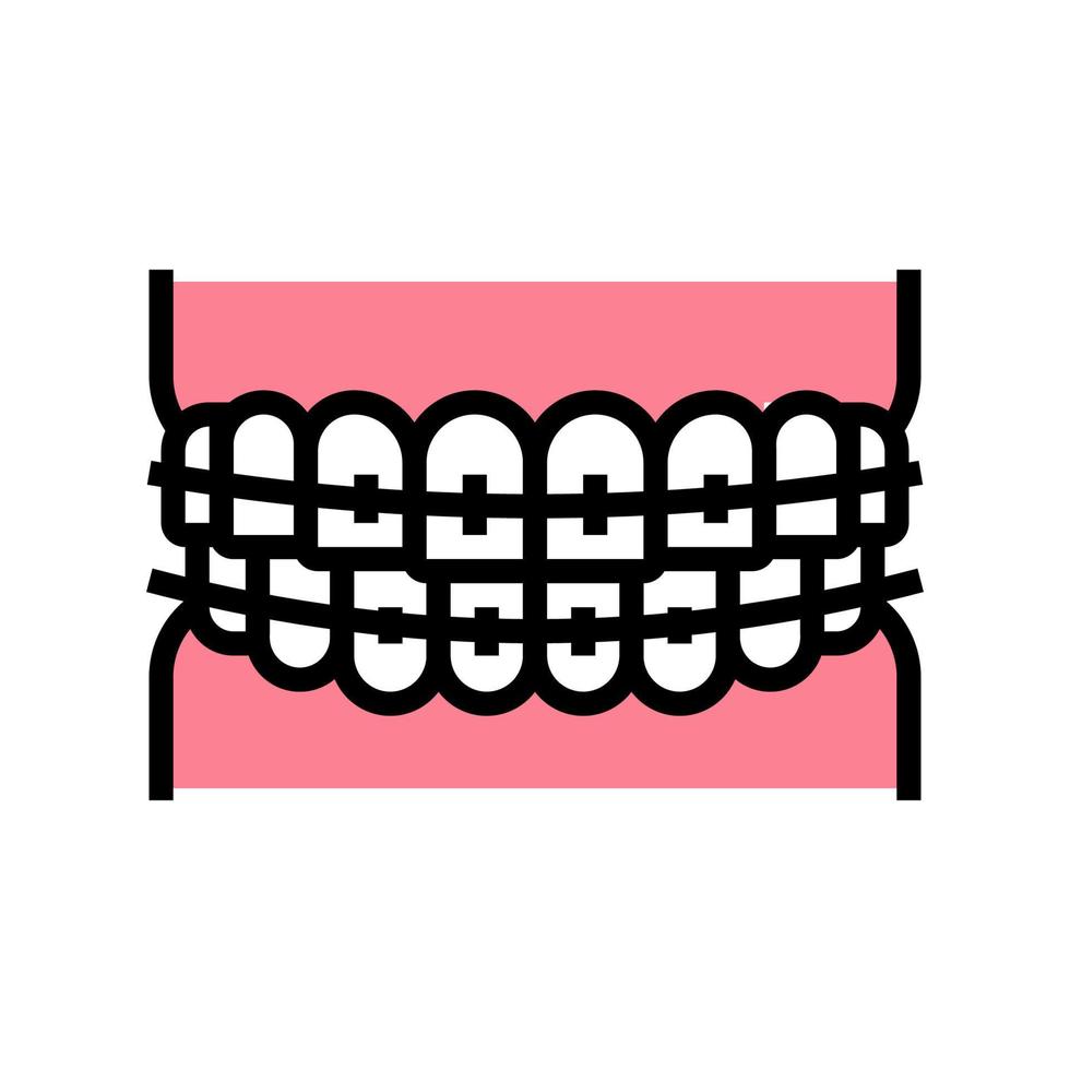 ilustração em vetor ícone de cor de aparelho dentário