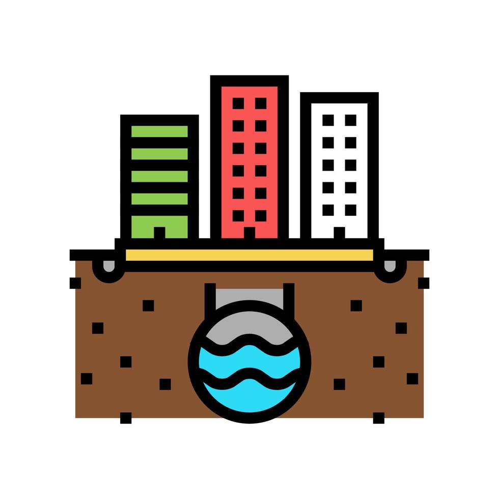 ilustração em vetor ícone de cor do sistema de drenagem urbana