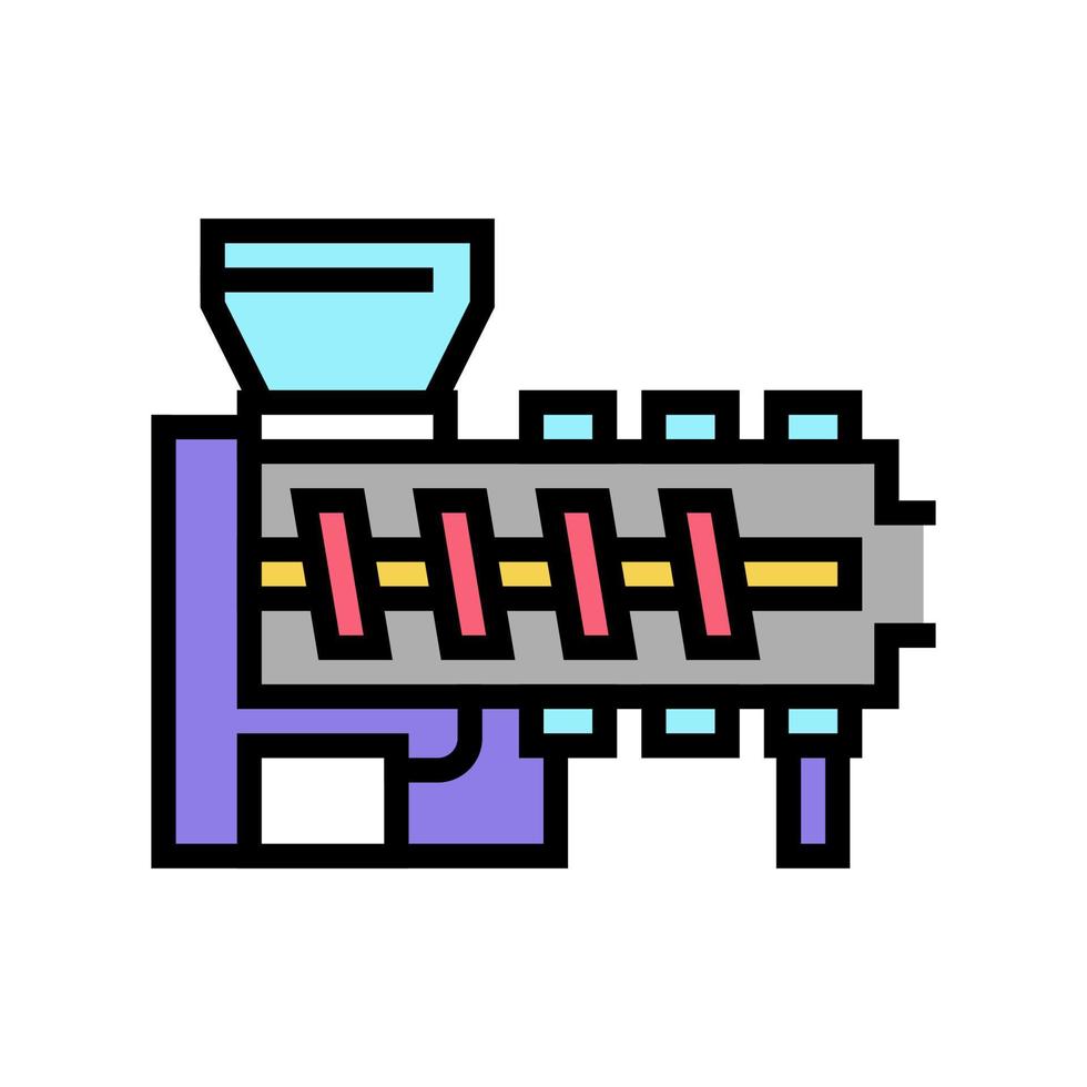 ilustração em vetor ícone de cor de produção farmacêutica de extrusão de fusão a quente
