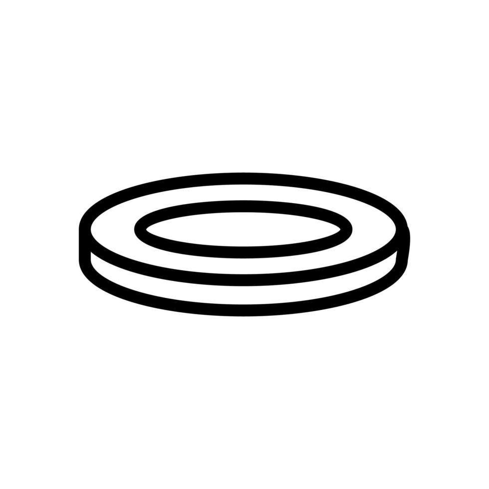 tapete de ioga em ilustração de contorno de vetor de ícone de forma redonda