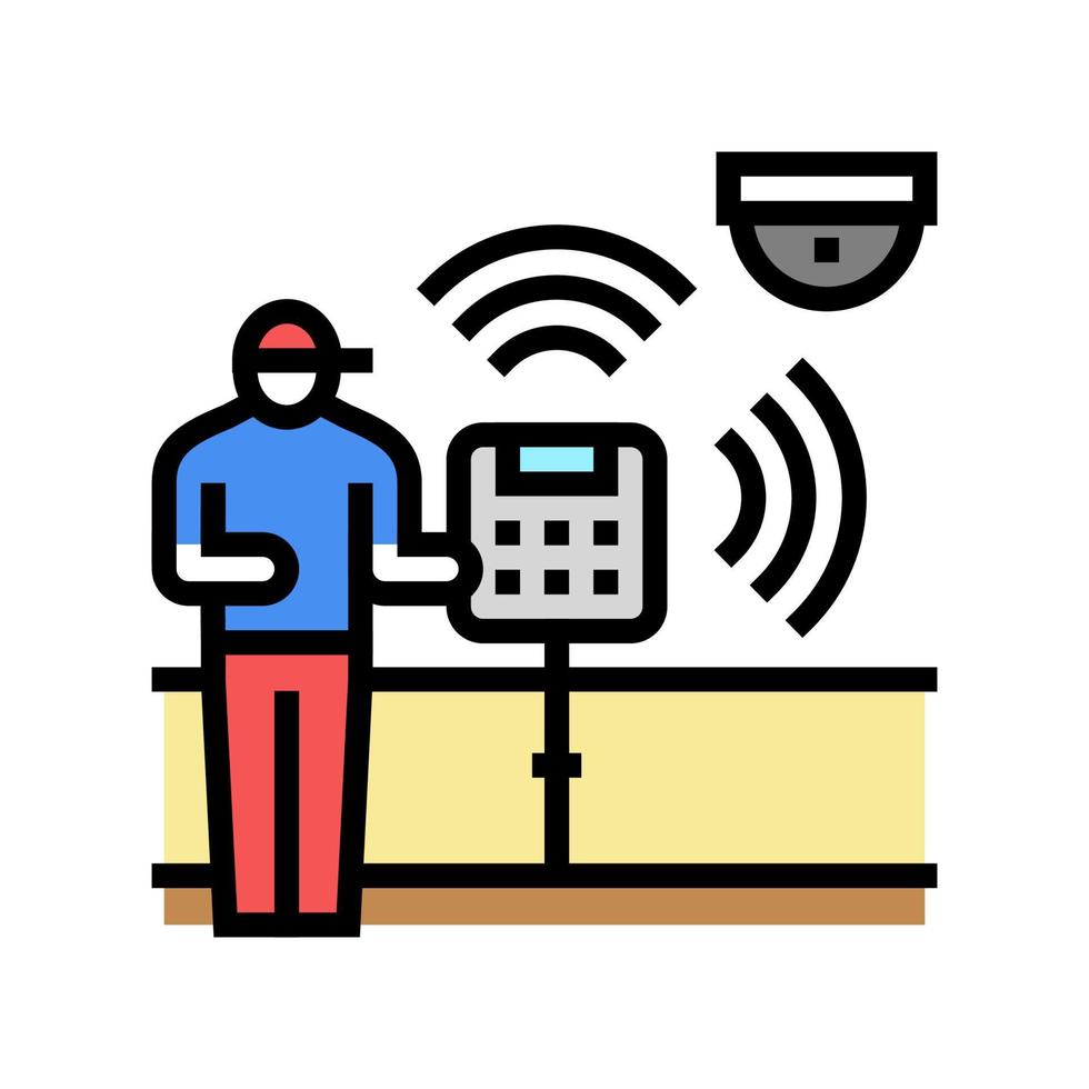 ilustração em vetor ícone de cor de instalação de dispositivo doméstico inteligente