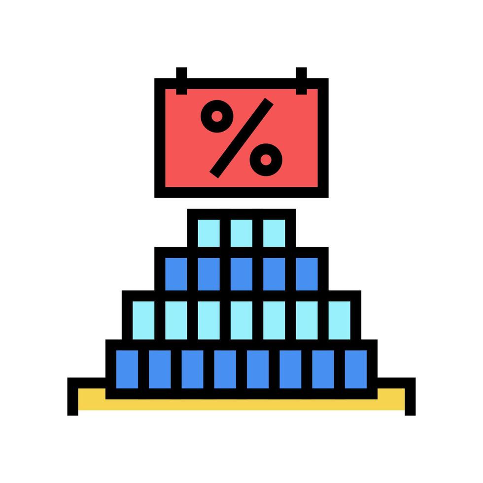venda de produtos com ilustração vetorial de ícone de cor de desconto vetor