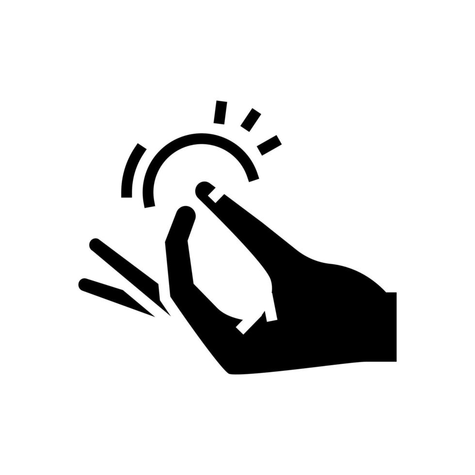 ilustração vetorial de ícone de glifo de estalo de dedo vetor