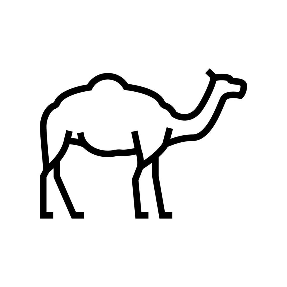 ilustração em vetor ícone de linha animal camelo