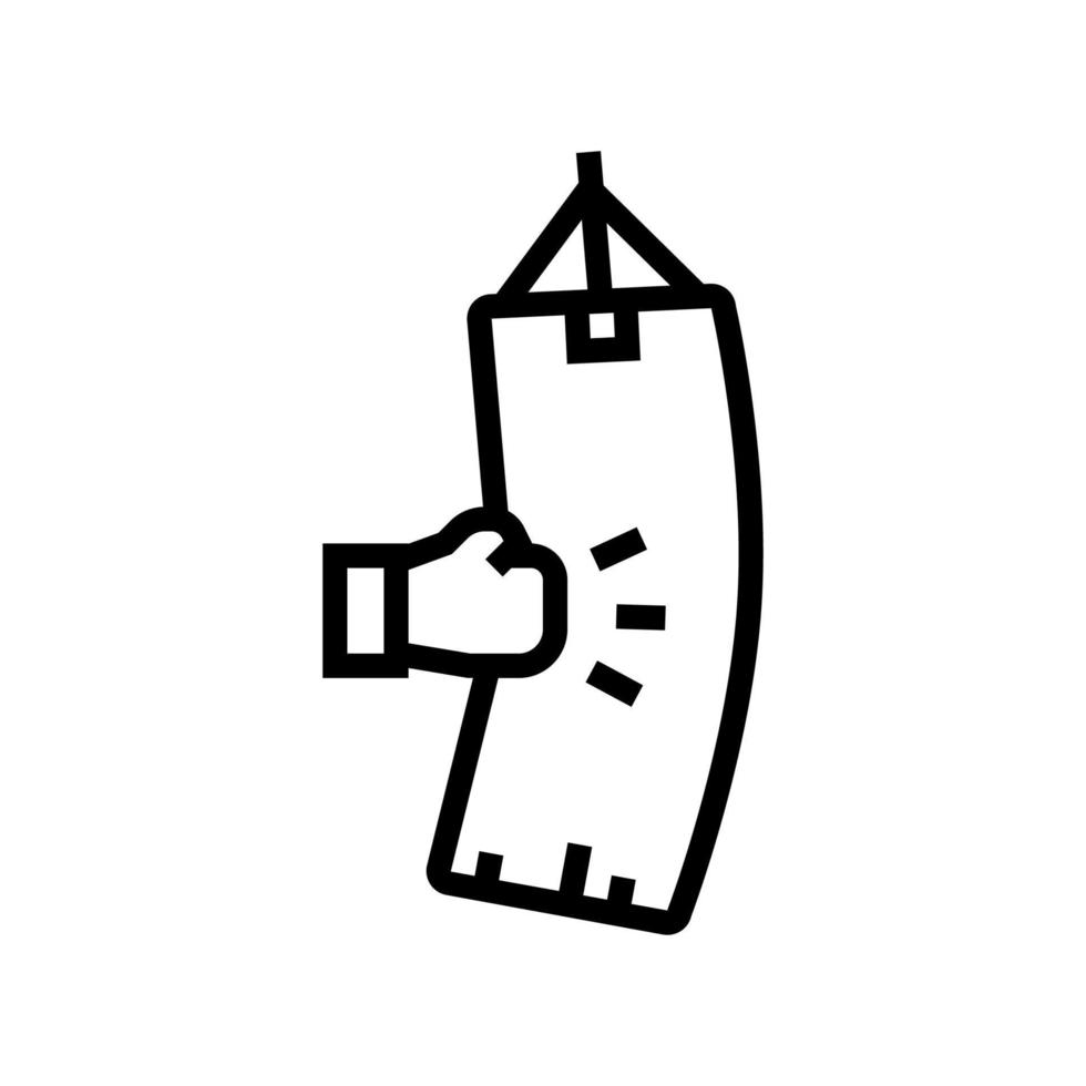 ilustração vetorial de ícone de linha de lazer masculina de boxe vetor