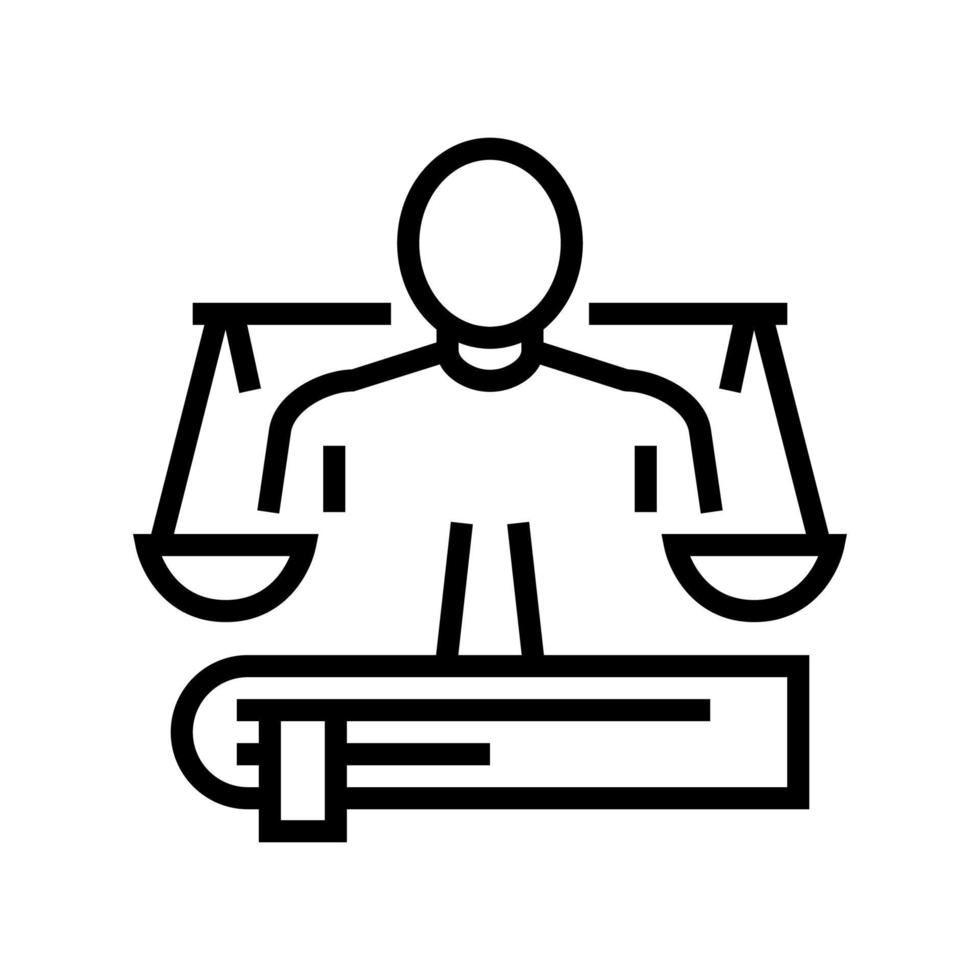 ilustração vetorial de ícone de linha especialista de advogado vetor