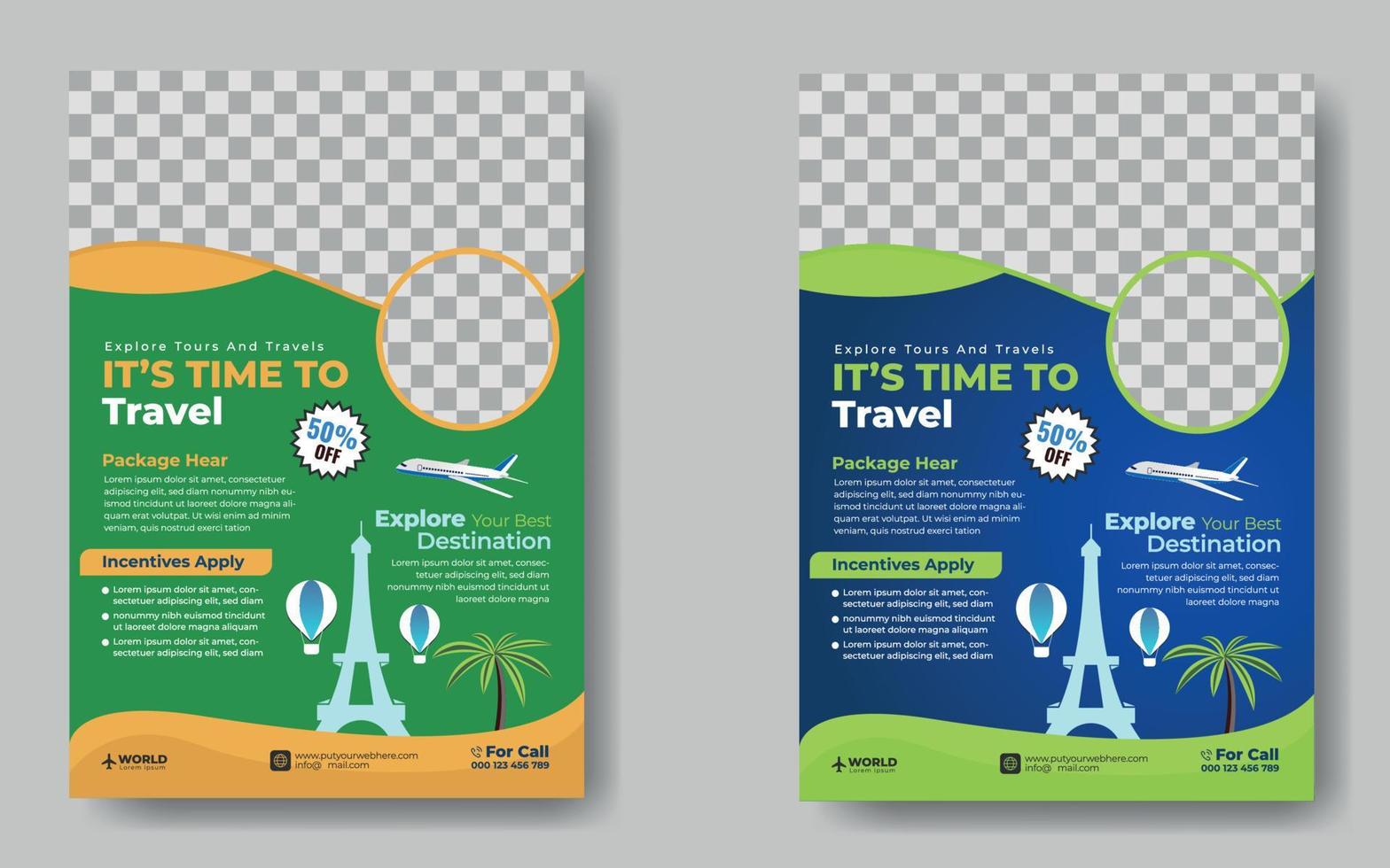 passeios e design de viagens para modelo de panfleto, pôster e banner. conceito para o dia mundial do turismo. viagem de praia de verão. panfleto de marketing de negócios de turismo ou pôster com fundo digital abstrato. vetor