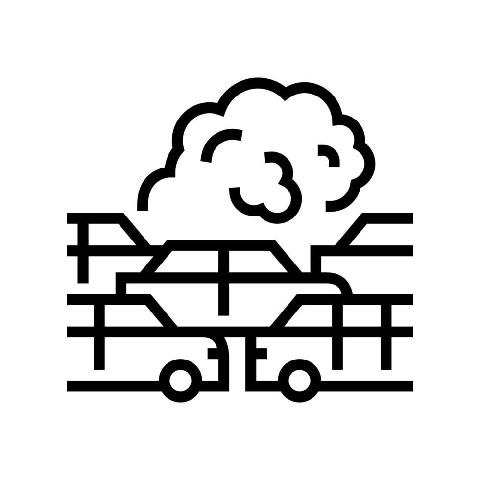 ilustração vetorial de ícone de linha de fumaça de carro de transporte vetor