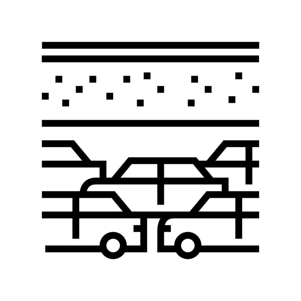 ilustração vetorial de ícone de linha de estacionamento de transporte de carro vetor