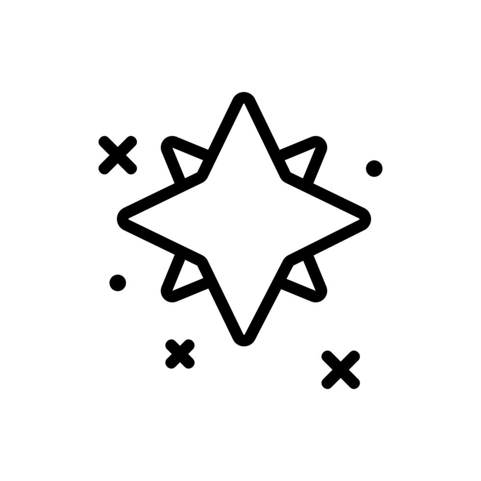 ilustração de contorno de vetor de ícone de brilho de estrela dupla