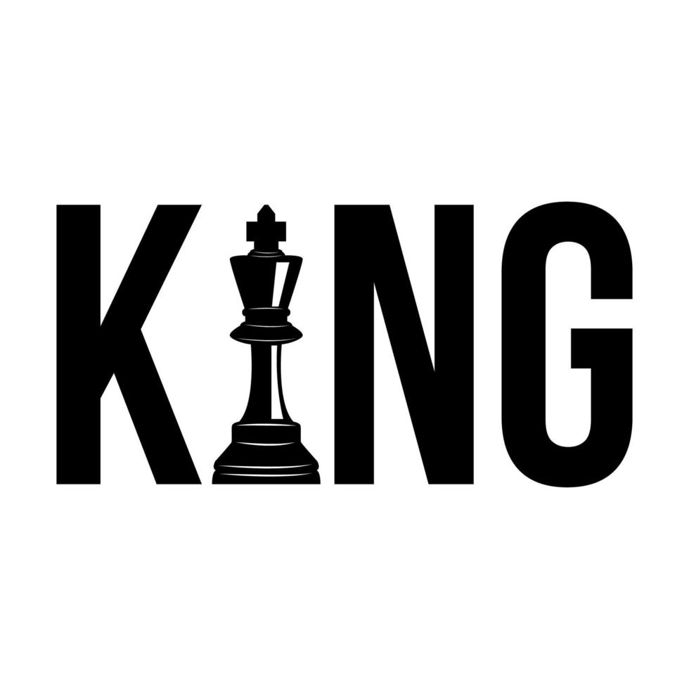 modelo de vetor de logotipo de tipografia de xadrez rei