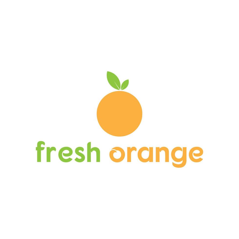 modelo de logotipo laranja de frutas frescas vetor