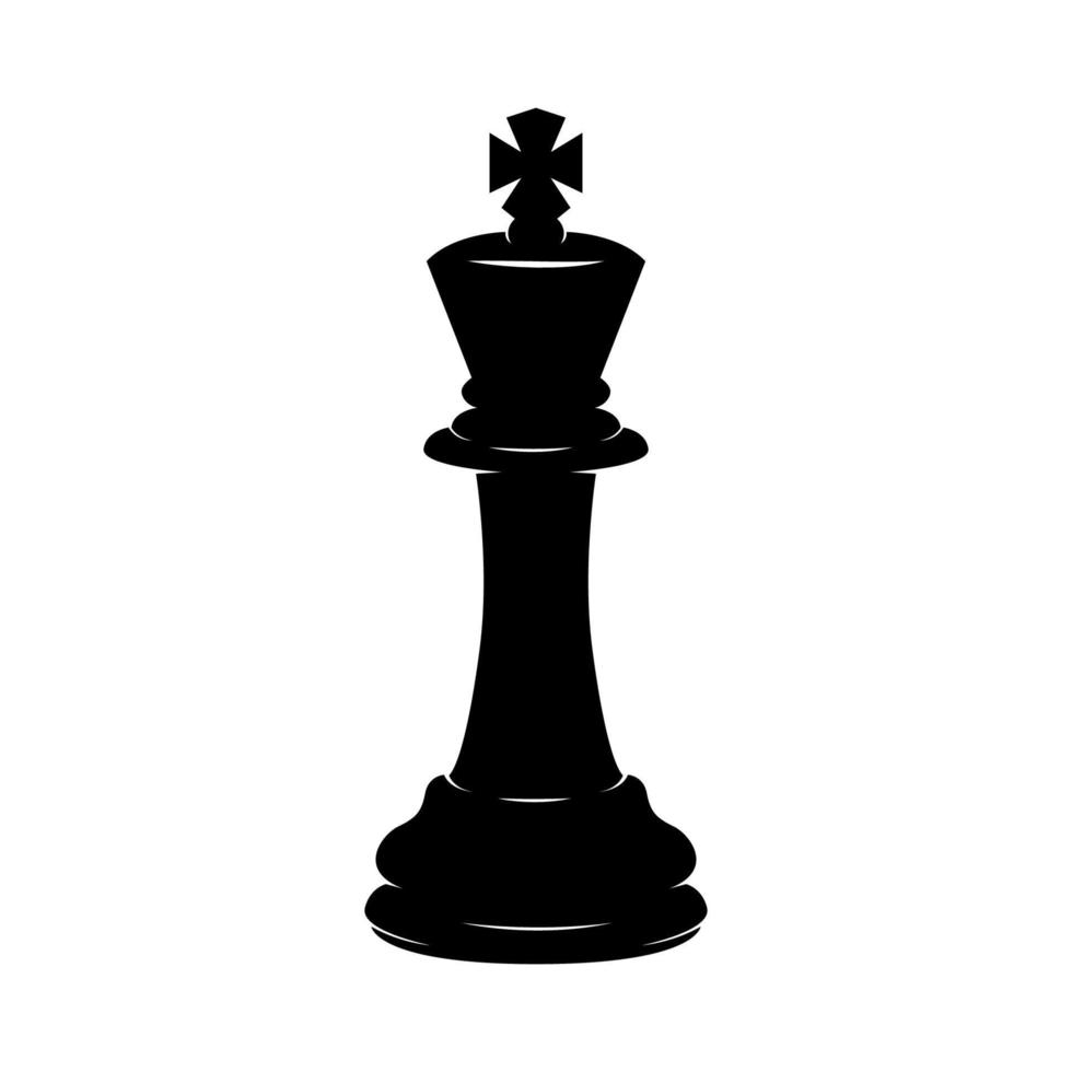ilustração em vetor xadrez rei simples preto