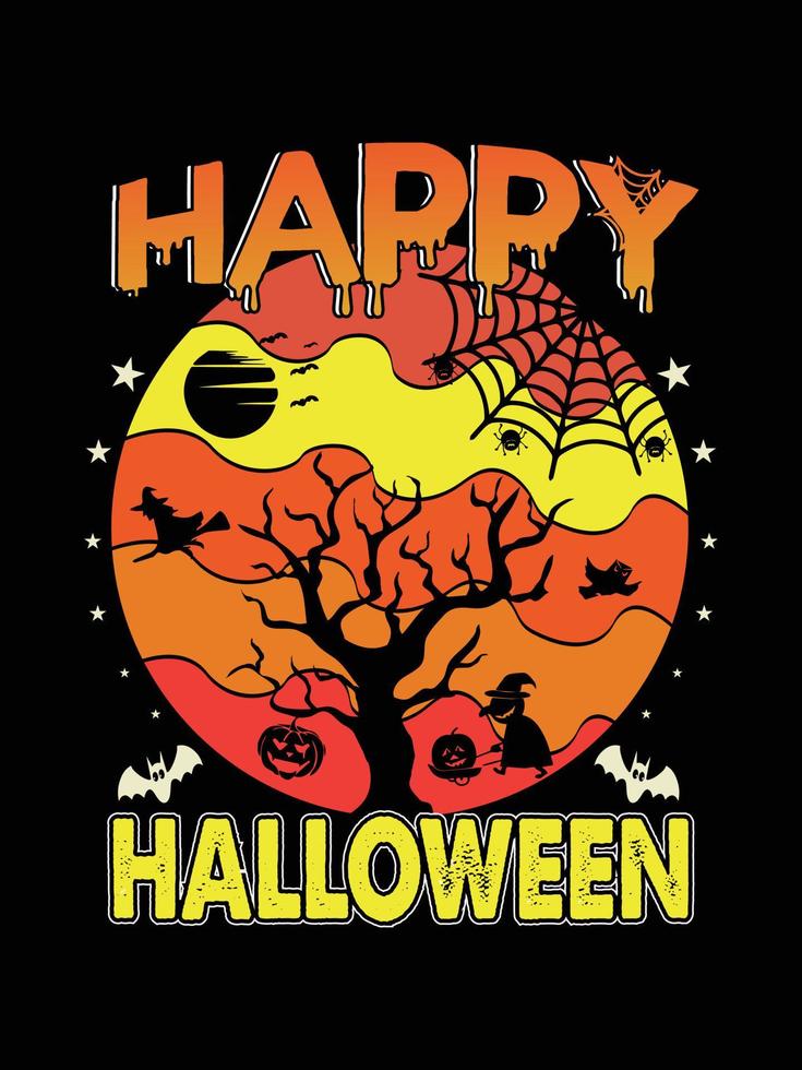 design de camiseta vintage de horror de halloween, gráficos vetoriais de modelo de impressão assustadores, design de camisa de ilustração de tipografia de alta qualidade vetor
