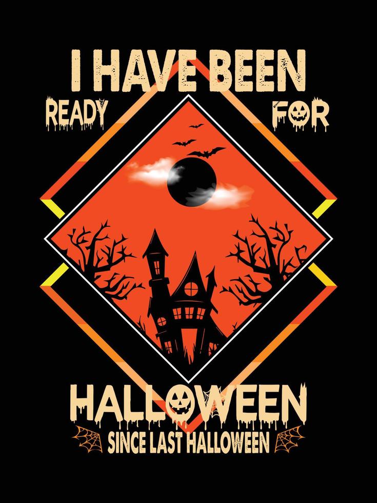 design de camiseta vintage de horror de halloween, gráficos vetoriais de modelo de impressão assustadores, design de camisa de ilustração de tipografia de alta qualidade vetor