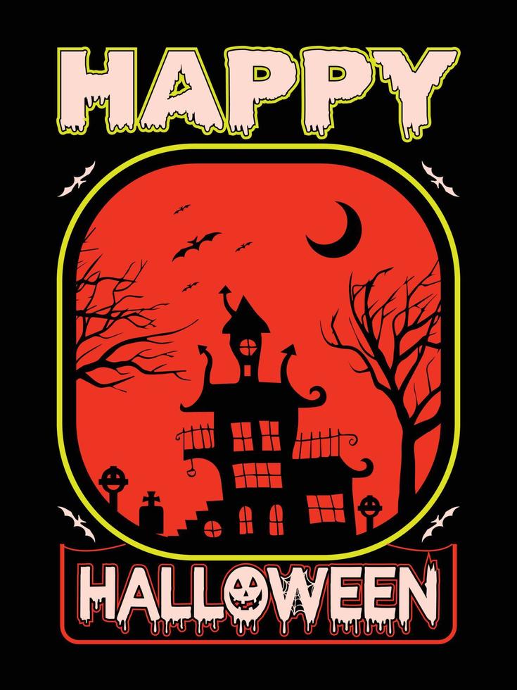 design de camiseta vintage de horror de halloween, gráficos vetoriais de modelo de impressão assustadores, design de camisa de ilustração de tipografia de alta qualidade vetor