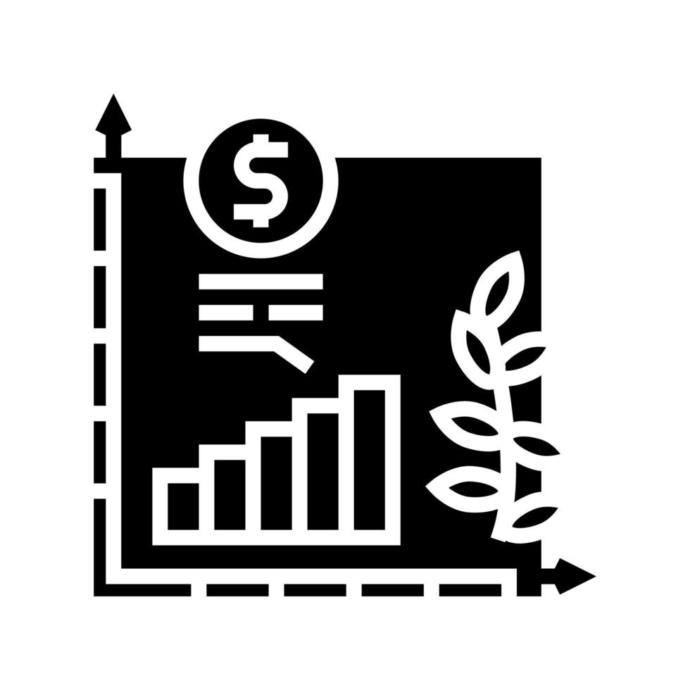 ilustração em vetor ícone de glifo de crescimento de economia