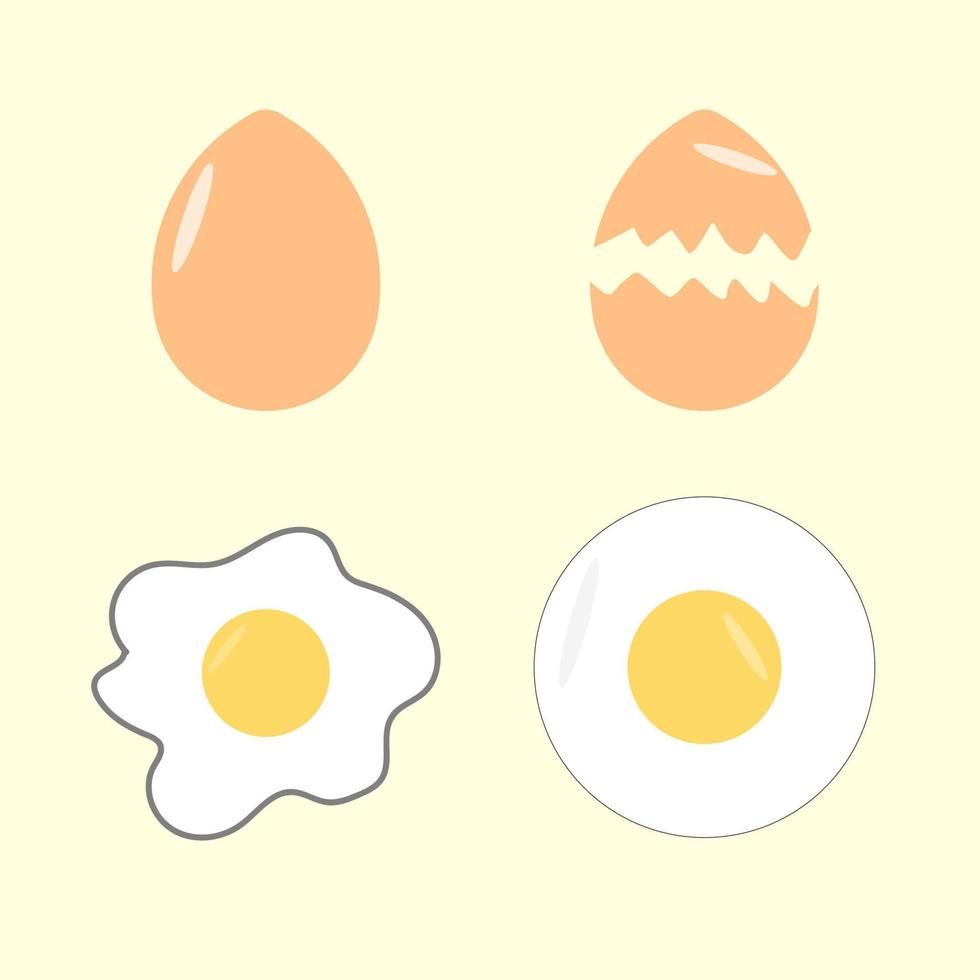 ovos ensolarados com ovo rachado com fundo vetor