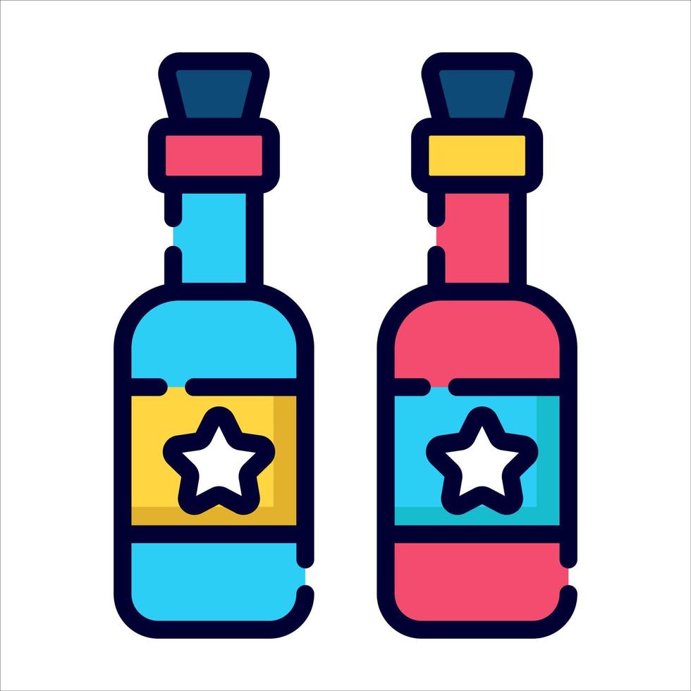 garrafa de vinho, ícone de cerveja, vector design ícone do dia da independência dos eua.