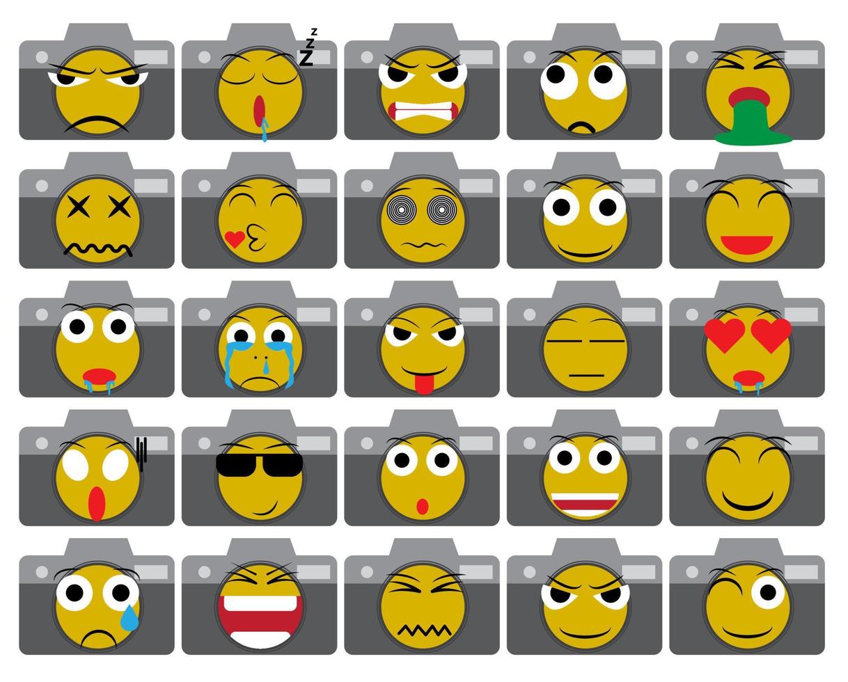 conjunto de vetores de emoticons de câmera