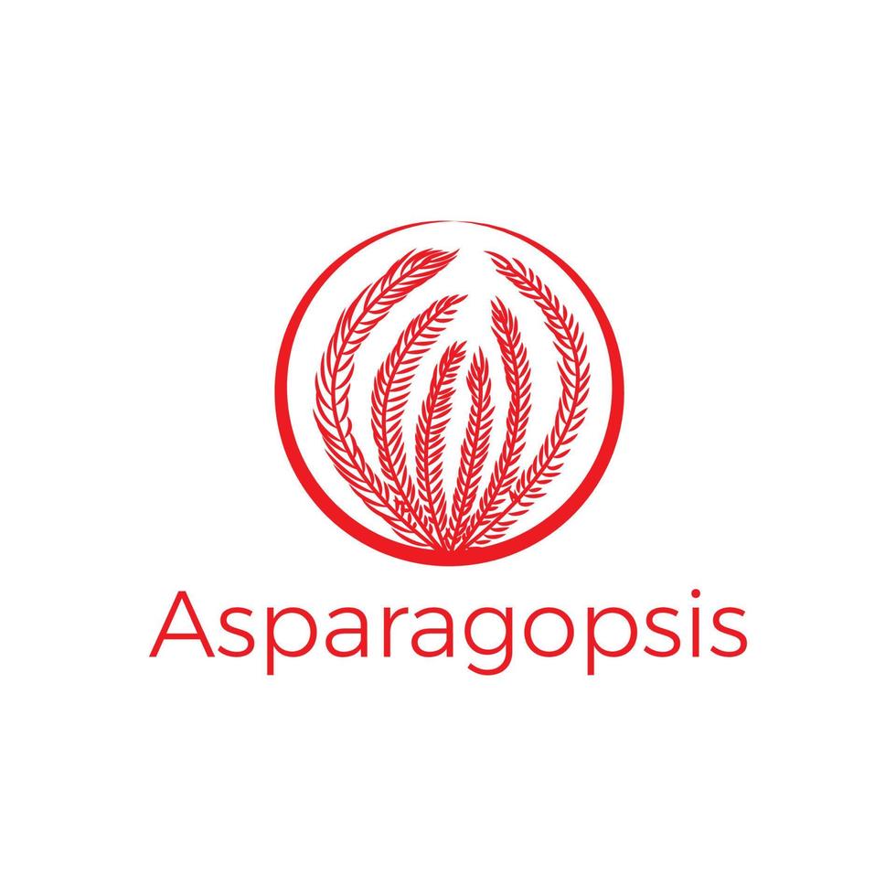 ilustração de logotipo de vetor de asparagopsis vermelho