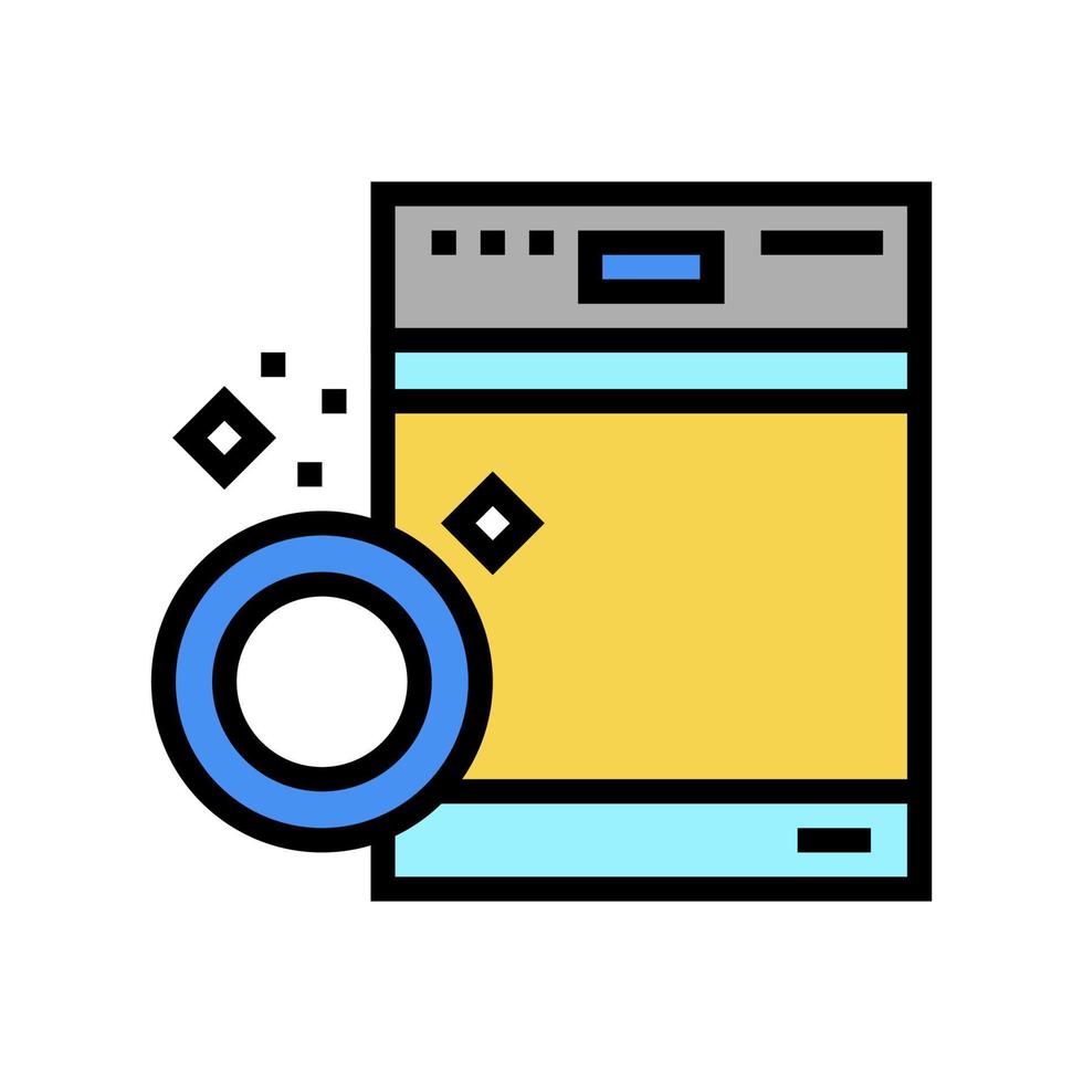 ilustração vetorial de ícone de cor de máquina de lavar louça vetor