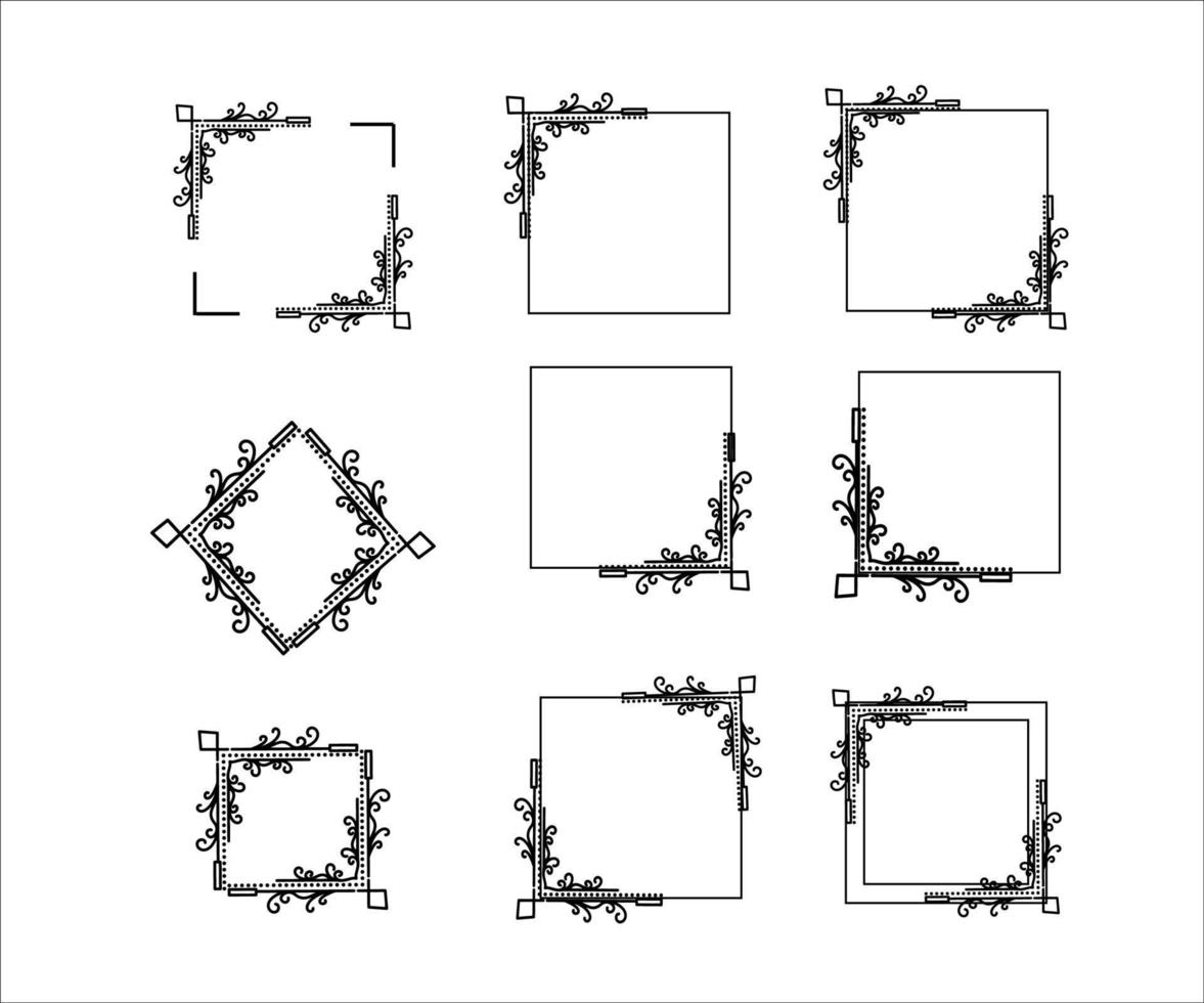 coleção de elemento de design floral de borda de quadro vetor