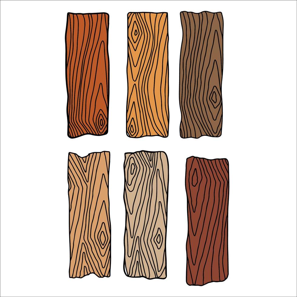 conjunto de ilustrações de grãos de madeira vetor