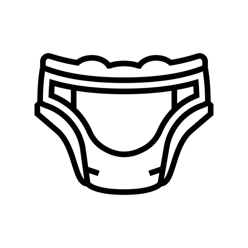 ilustração vetorial de ícone de linha de bebê de fralda vetor