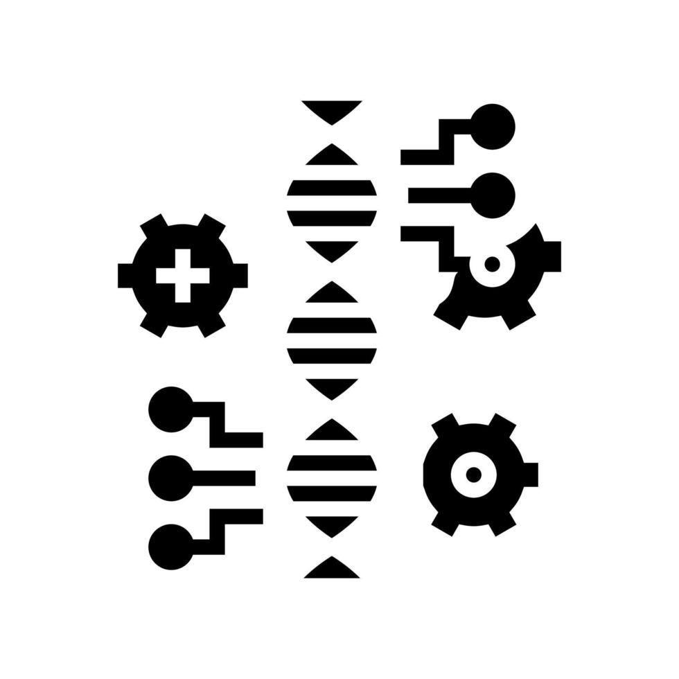 ilustração em vetor ícone de glifo de características genéticas de molécula