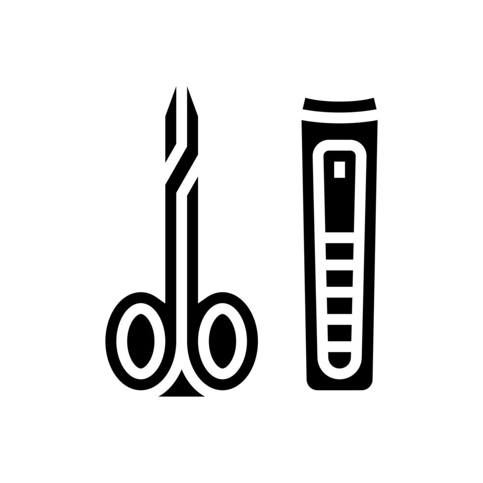 ilustração vetorial de ícone de glifo de tesoura e pinça vetor