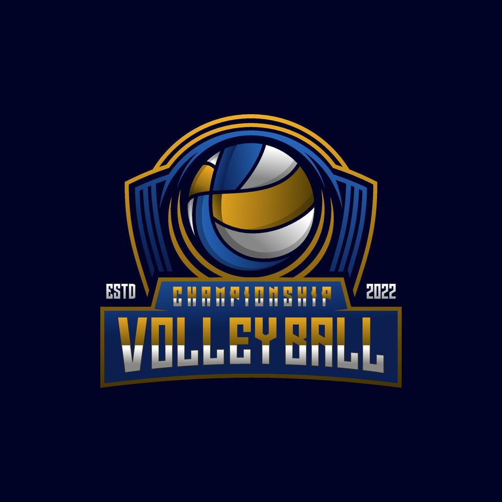 modelo de vetor de design de logotipo de vôlei