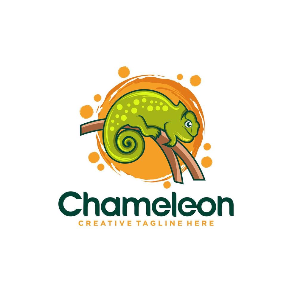 ilustração vetorial de design de logotipo de mascote camaleão vetor