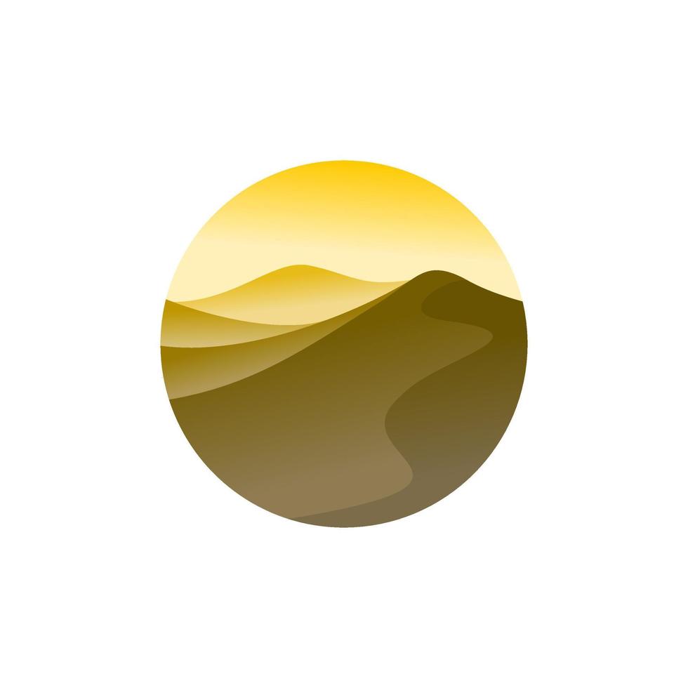 modelo de design de logotipo do deserto. montanha com ilustração de sol vetor