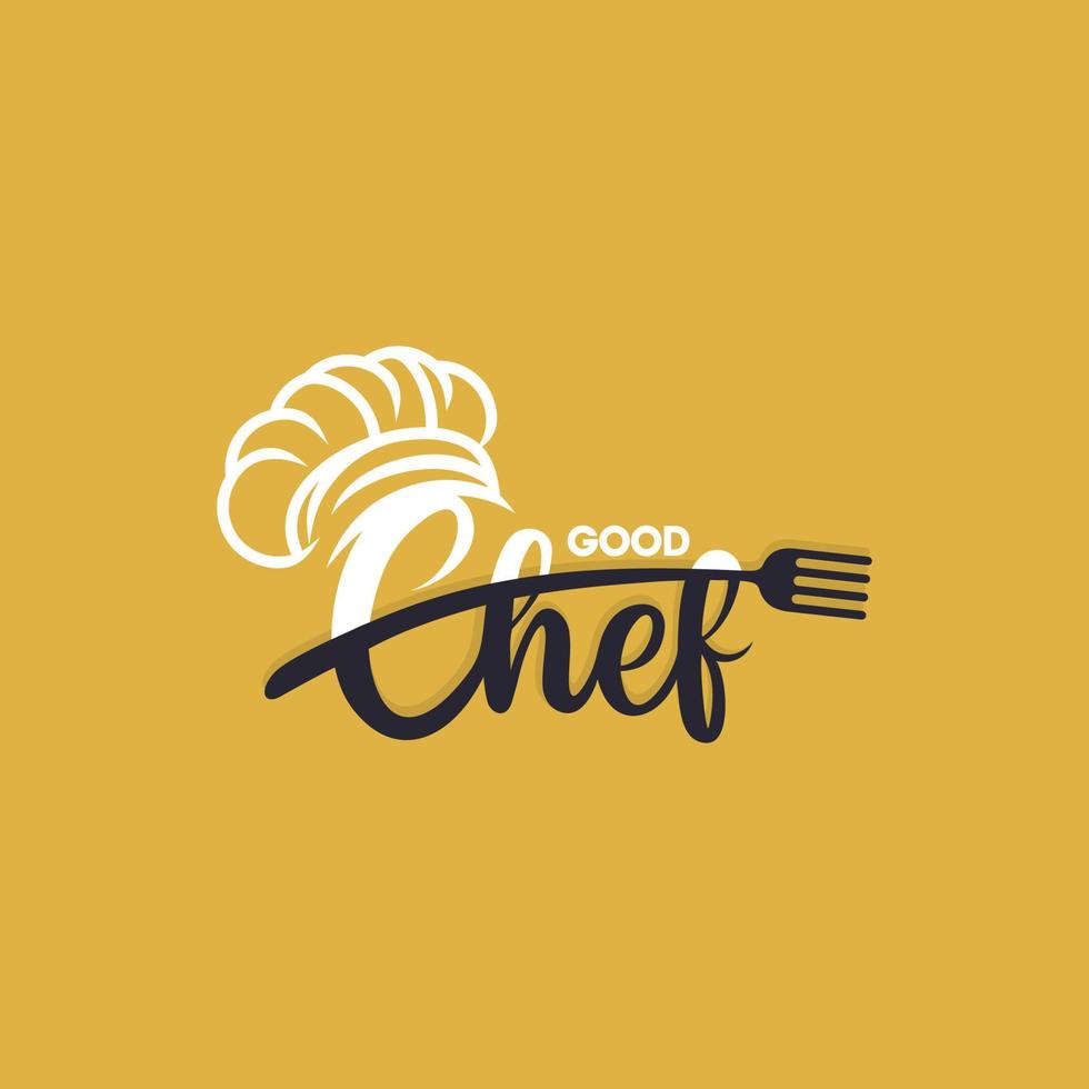 modelo de logotipo de design de chef de cozinha vetor