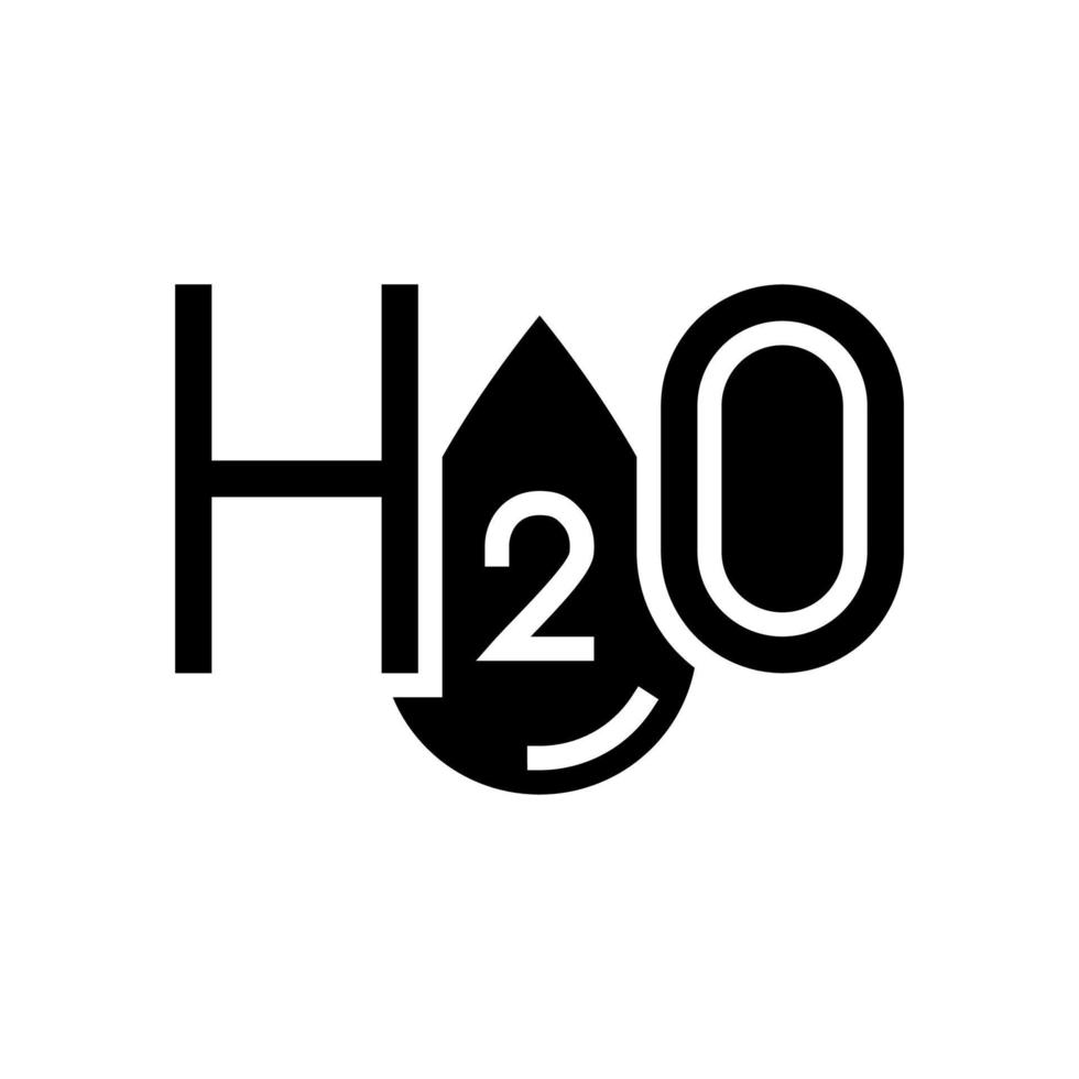 ilustração em vetor ícone glifo de água h2o