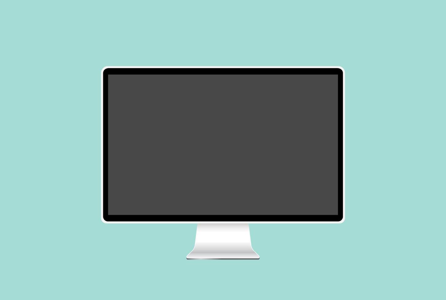monitor de desktop realista tela metálica isolada computador ícone ilustração dispositivo moderno vetor