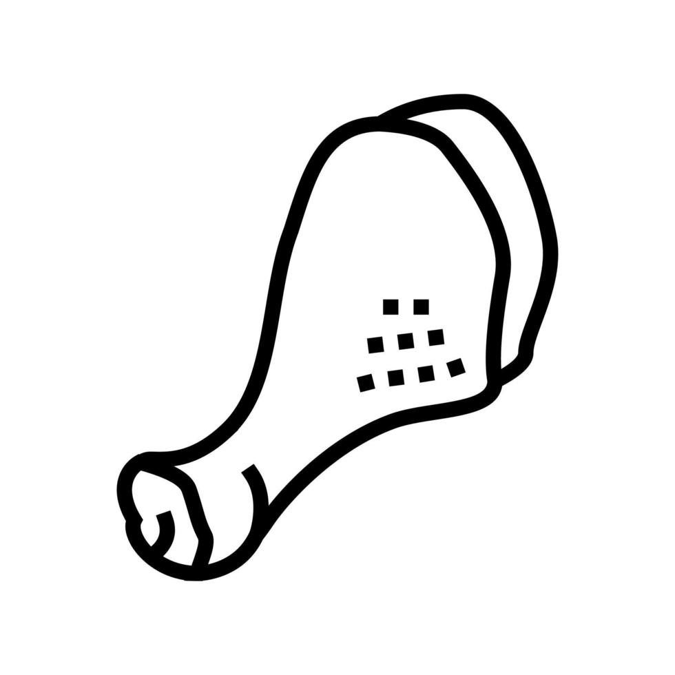 ilustração vetorial de ícone de linha de frango de coxa vetor