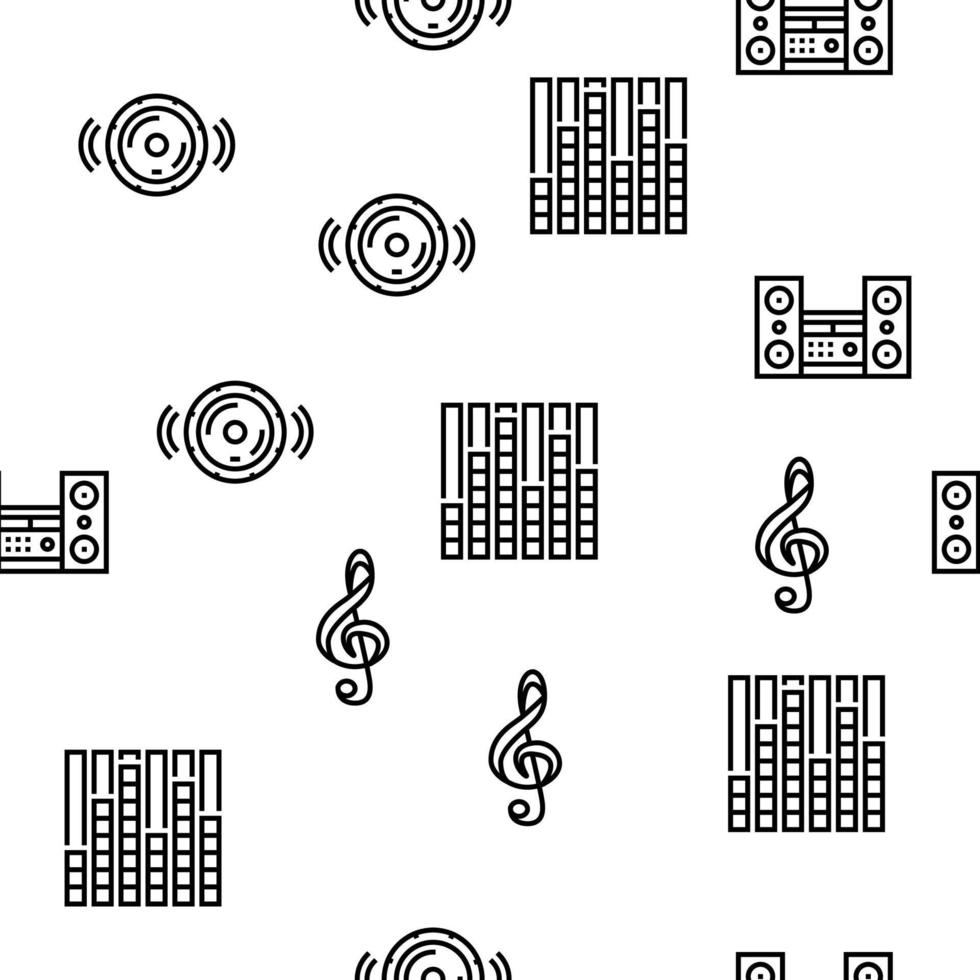 padrão sem emenda de vetor de equipamento de estúdio de gravação de música