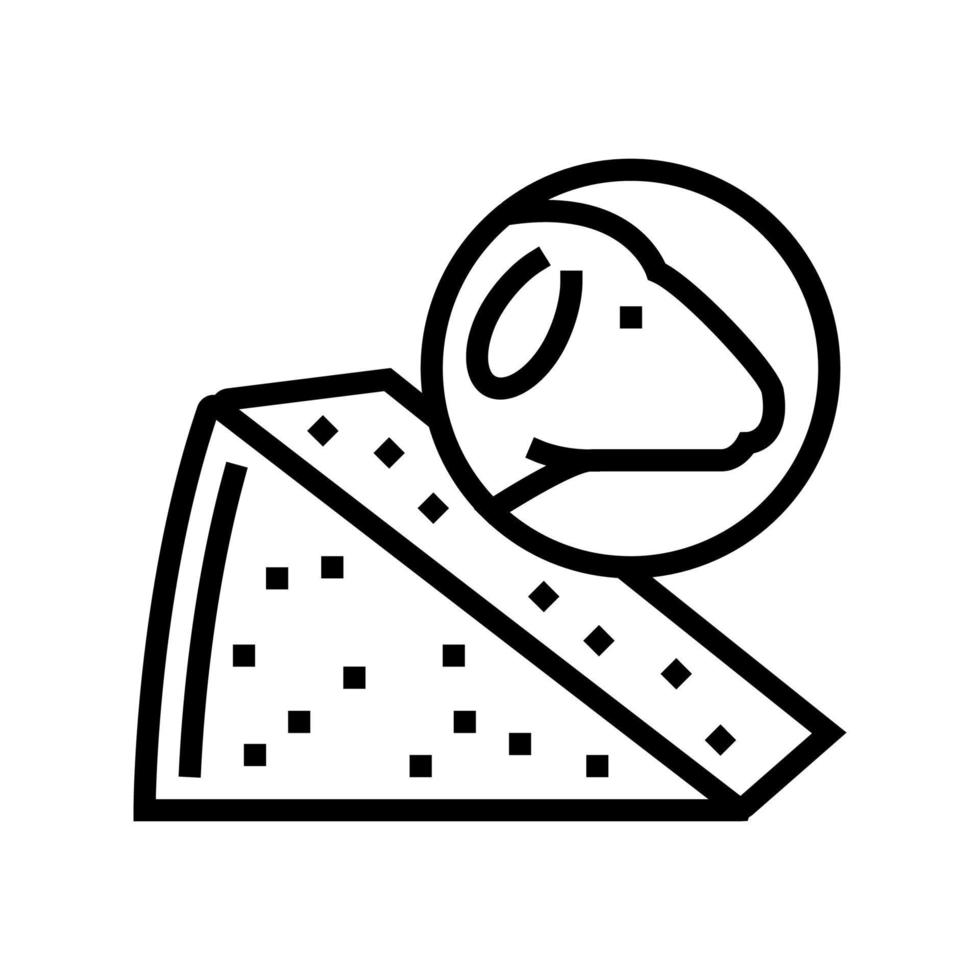 ilustração vetorial de ícone de linha de ovelha de queijo vetor