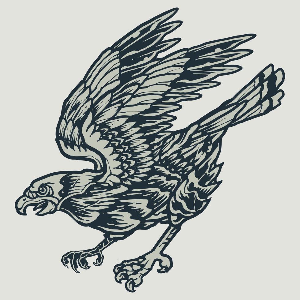 a ilustração de estilo de tatuagem vintage de águia americana vetor