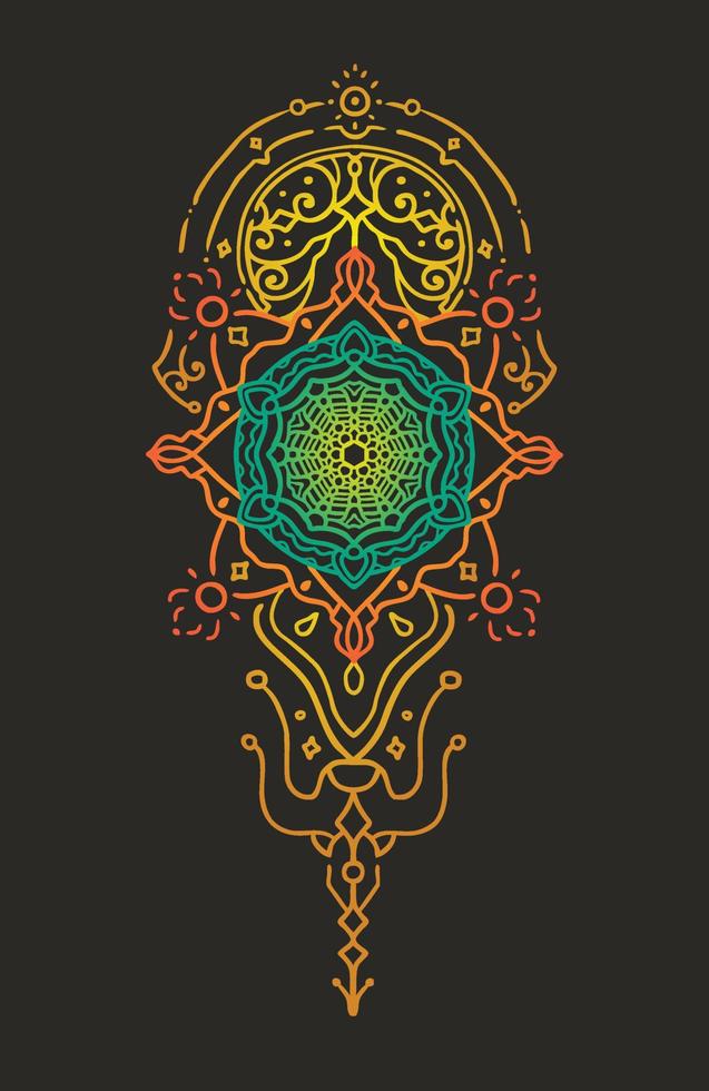 a ilustração da mandala do totem do xamã tribal vetor