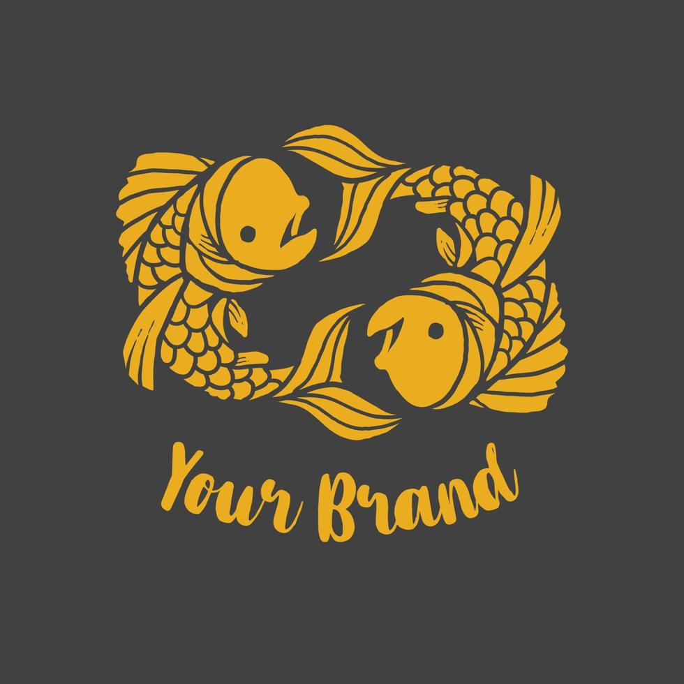 a ilustração do logotipo vintage de peixe mahi vetor
