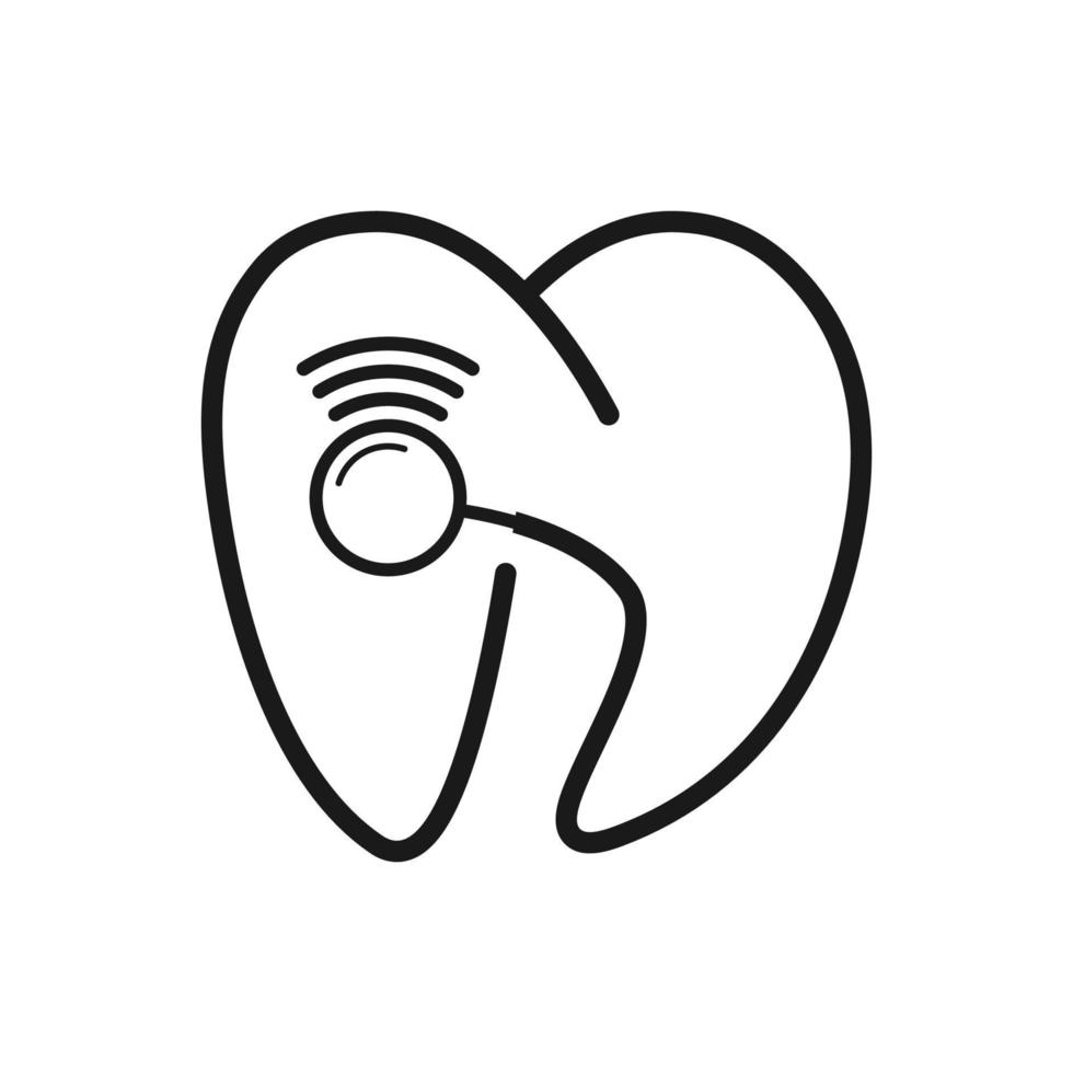 ícone do logotipo de pesquisa odontológica vetor
